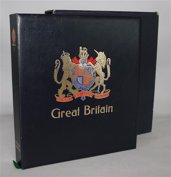 An album of mint British stamps, Victorian and later including overprints, seahorses, etc.